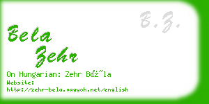 bela zehr business card